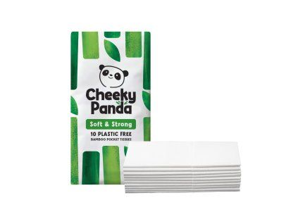 The Cheeky Panda Jednorázové kapesní bambusové kapesníky bílé 3 vrstvé balení 8 ks