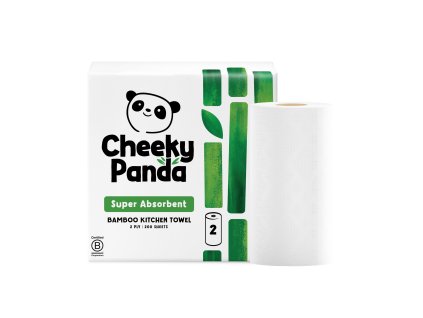 Cheeky Panda Jednorázové bambusové kuchyňské utěrky bílé 2 vrstvé balení 2 ks