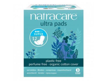 Natracare menstruační vložky ultra super s křidélky 12 ks